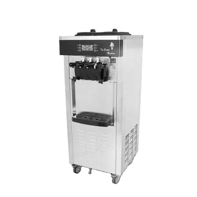 Commercial Stainless Steel 20-28L/h 3 Flavor Soft Ice Cream Maker Machine for Milk Tea Shop Cafeteria
