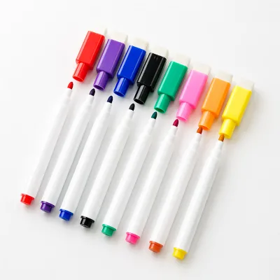 8 Colors Dry Erase Whiteboard Marker Pen with Built-in Eraser Tip Non-toxic White Board Markers for School Office Writing