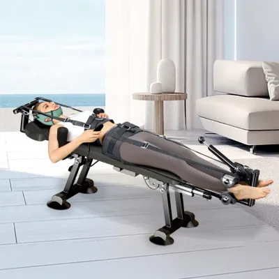 Electric Lumbar Spine Stretcher & Inversion Table-Home-Use Hospital-Grade Spinal Traction Device with Automatic Therapy