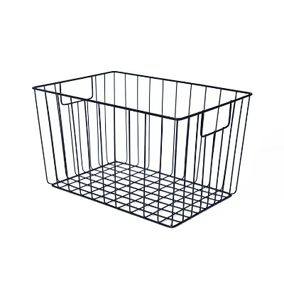 KINDOME Hot Sales Wire Storage Basket with Fabric Liner and Handles