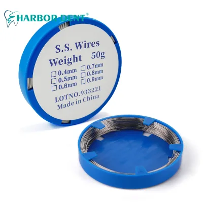 Dental Stainless Steel Arch Wire 50g Roll for Orthodontic Teeth Braces Round Metal Line 0.5-1.8mm Dental Consumables