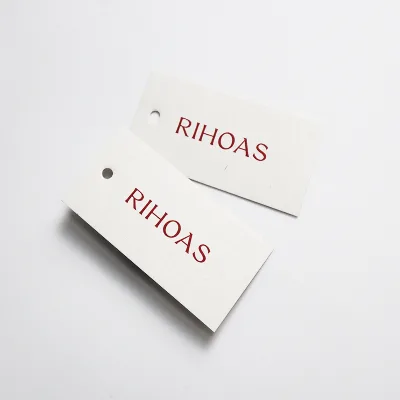 Custom Design Printing White Paper Garment Tag for Clothes Packaging Bags and Tags