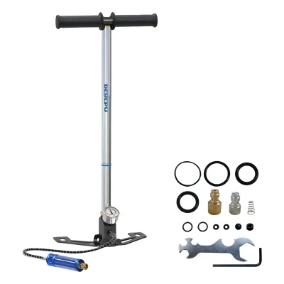 EU Warehouse Outdoor Sports Manual Hand Pump Portable High Pressure Air Pump With Pressure Gauge for Scuba Tank
