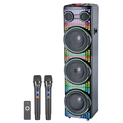 200W High Volume Party Subwoofer Speaker with LED Light Support BT/USB/TF/SD/TWS Includes Microphone and Remote Control