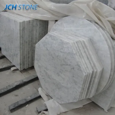 Wholesale White Marble Work Top Square Hexagon Oval Round Stone Table Tops