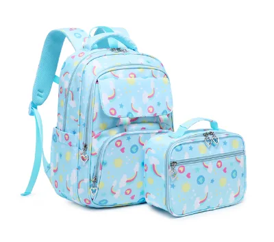 Girls Backpacks with Lunch Bag Children Schoolbag Princess Primary School Backpack Kids Bookbag Satchels Mochila Travel Knapsack
