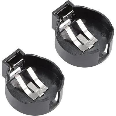 BS-2477-1 GLOBALTONE Black CR2477 2 Terminals Horizontal Coin Button Battery Holder Container Case