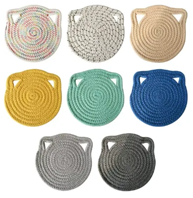Japanese Creative Home Dining Table Place Mats Linen Woven Pot Mat High Temperature Resistance Western Food Coaster Heat