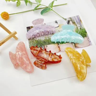 Acetic Acid High Quality Hair Claw Printed Back Spoon Shark Hair Claw Vintage Hair Claw