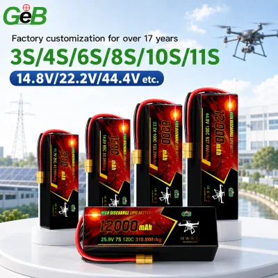 Semi Solid 3S 4S 6S 8S 12S Drone Battery 7S 25.9V 12000mAh BMS Protected Polymer Battery for Inspection Mapping Drone UAV