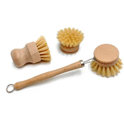2 In1 Eco Friendly Cleaning Brushes Wooden Pot Brush Dish Cleaning Brush Set