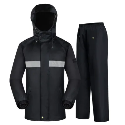High Visibility Rain Coat Rainproof Suit Safety Rain Jacket Men's Waterproof Lightweight Reflective Raincoat 2 Piece Suit