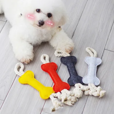 Dog Bone Cloth Chew Toy Felt Dog Bone Dog Toy Personalized Pet Gifts