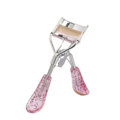 Portable Glitter Handle Eyelash Curler with Comb, Portable Carbon Steel Lash Curler for Beginners