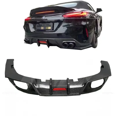 AC Style Carbon Fiber Rear Diffuser with LED for Z4 G29 Rear Splitter Lip Perfect Fitment 2019+