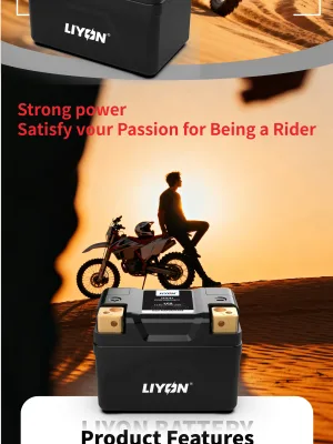New 12V 12A LP5 Lithium Battery 76.8Wh High CCA for ATV UTV Motorcycle Marine Boat Lawn Mower 1 Year Warranty LIYON