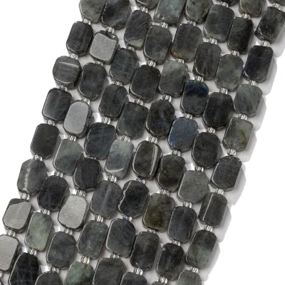 Natural Gemstone Labradorite 8X12mm Flat Square Shape Beads Semi-precious Stone Beads for Jewelry Making