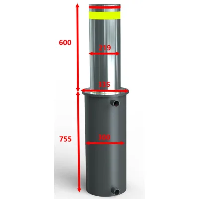 219 mm Anti-Collision Roadblock Post Car Parking Bollard Price Retractable Automatic Rising Hydraulic Bollard