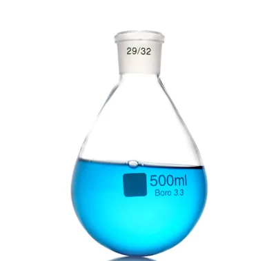 Eggplant Shape Standard Ground Mouth Reaction Flask.