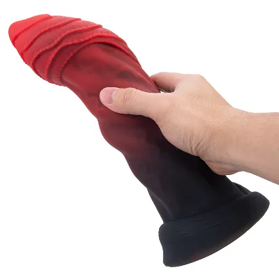 Real Feel Red Black Color Strong Suction Cup Huge Realistic Dildo for Female Masturbation Dildo Pure Silicone Suction Cup