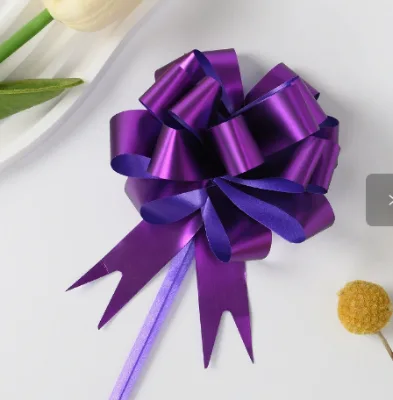 Quick Assembly Pull Bows, Metallic Ribbon Gift Bows for Holiday Gift Wrap, Bouquet & Centerpiece Decoration