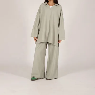 Casual Design Chiffon Linen Cotton Women Muslim Modest Sets Elegant  Sets High Quality Full Length Customized Clothing