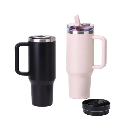 30oz 40oz Stainless Steel Insulated Water Bottle Handle Vacuum Travel Coffee Tumbler Leakproof Flip for 12-24hr Thermal
