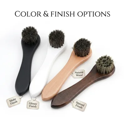 Factory Direct Sale Eco Beech Wood Sneaker Shoe Cleaning Brush Pig Hair 15cm Portable Grip Handle | Laundry Stain Remover Free