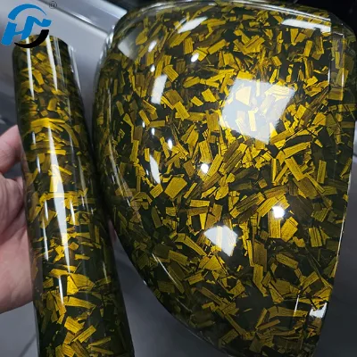 PET TPU High Glossy Holographic Gold Forged Rainbow Carbon Wrapping Vinyl for Motorcycle Vinyl Car Wrap Exterior Car Stickers
