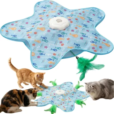 Luxury Interactive Cat Toy-Automatic Hide Seek Soft Bite Resistant Polyester Puzzle