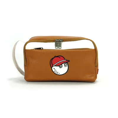 Wholesale Brown PU Leather Golf Mate Handbag with Zipper Custom Logo Bags for Outdoor Reusable Waterproof Bags