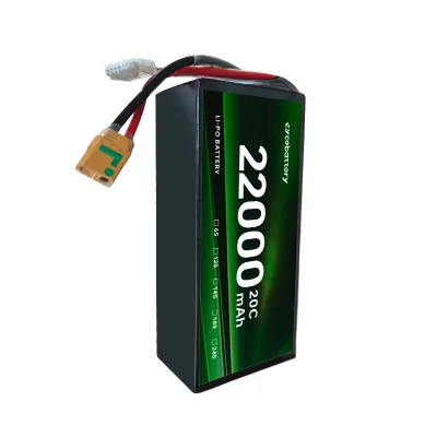 Mass Stock 22000mah 6S/7S/12S/14S 22.2V/25.9V/44.4V/51.8V 15C/25C High Quality Lithium Polymer Agiriculture Drone Battery