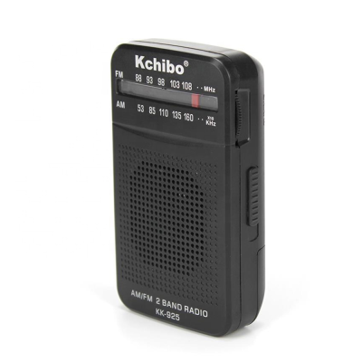 FM AM Radio Music Player Portable High Sensitivity Slim Pocket Mini Built-In Speaker 180 Metal Antenna 2 AA Batteries KK-925