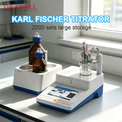 Drawell KFT-50C Gas, Solid, Liquid Constant Moisture Trace Moisture Measurement Karl Fischer Titrator for Lab