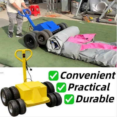 Small Storage Low Shipping Fee Easy Clean Full Metal Frame Rolling Cart Packing with Good Gripping Power for 1320LBS Mat
