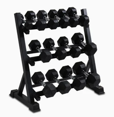 3 Layer Dumbbell Rack Hexagonal Dumbbell Rack Fitness Equipment Hexagonal Round Head Dumbbell Storage Rack