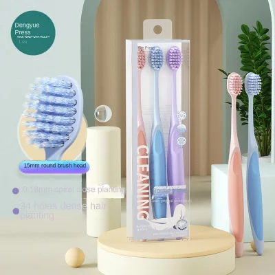 Adult Foldable Toothbrush Soft Bristle Senior Deep Cleaning Oral Care Three Pack Home Use Wholesale