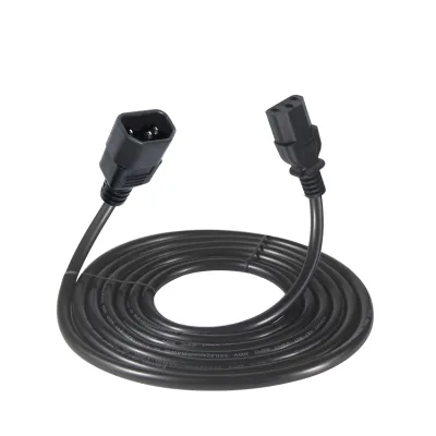 IEC 320 C13 to C14 Power Extension Cord 10A 250V 16AWG SJT for Server Rack PDU and UPS Systems