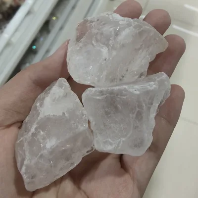 Natural Crystal Healing Stone White Crystal Block Natural Rough Clear Quartz Tumbled Stone