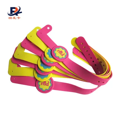 Disposable Silicone Plastic RFID S50 Fudan 1k Wristband for Events