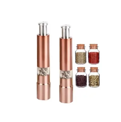 Thumb Press Stainless Steel Salt Spreader Stainless Steel Salt Pepper Shakers Mini Salt & Pepper Mills