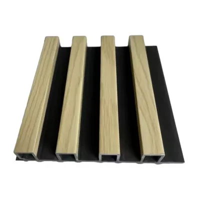 WPC Plastic Wood Half Package Grille Living Room Background Wall Panel Bamboo Fiber PVC Waterproof Household