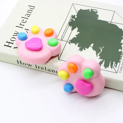 Creative Cat Claw Shape Oblique Jumbo Highlighter Set Cute Cartoon High Color Value Student Graffiti Marker