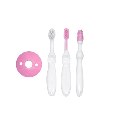 3 in 1 Soft Rubber Tongue Toothbrush Set for Kids for Baby Toothbrush Training