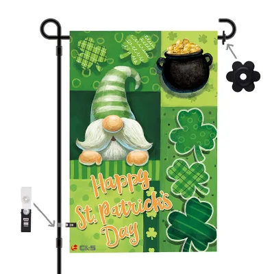 12 X 18 Inch Custom ST Patrick's Day Green Garland Flag Road Sign Hanging Festival Flying Garden Flag