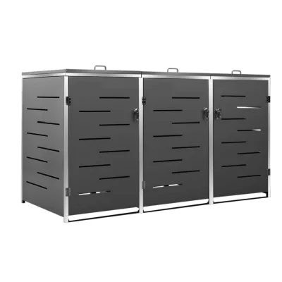 Custom 108.9x30.5x44.3 Waterproof Trash Can Cover Bin With Tiered Lid 3er Garbage Bins for Patio Backyard Deck
