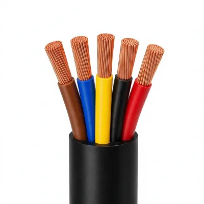 RVV 5*2.5 mm Flexible Oxygen-Free Copper Cable 600V PVC Insulated Sheathed for Indoor/Overhead Building Power Connection