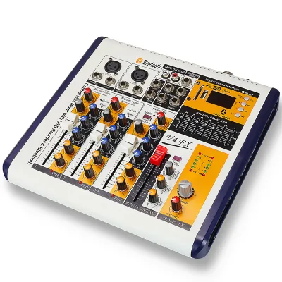 Pro Audio VF4X BT Audio Interface 4 Channel DJ Mini Audio Mixer Player Sound Mixer