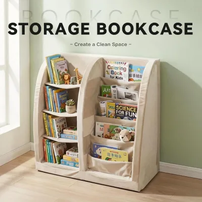 Children's Educational Kids Foam Bookshelf Modern Soft Fabric Toy Storage Organizer for Kids Bedroom School Daycare