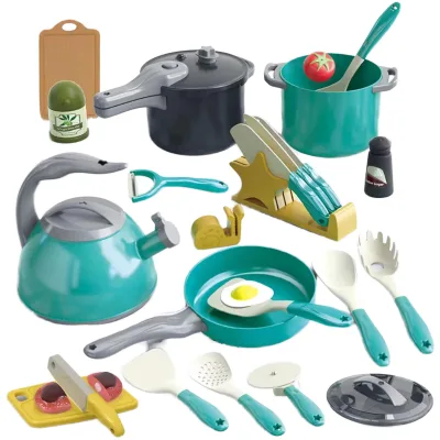 54pcs ABS Plastic Unisex Kitchen Food Toys Set Kids Play Pots Pans Cooking Tools Electronic Induction Cooktop Ages 5+ Boys Girls
